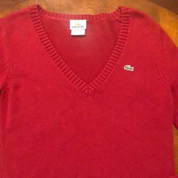 Lacoste V Neck Sweater Size 38 US 6 - Picture 4 of 9